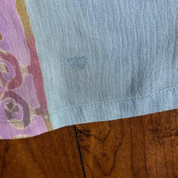 Soft Surroundings Womens M Carnival Batik Topper Tunic Blue Green Boho FLAWS* - Picture 7 of 12